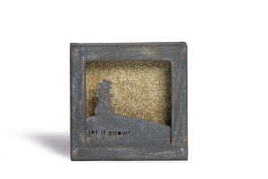 Anhänger Bild mit Schneemann 16x16 cm VE 4