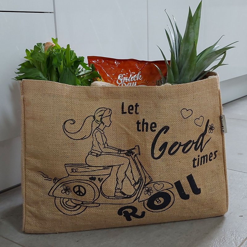Domelo jute bag shopping bag. Jute Shopper bag. Large water -repellent shopping basket/ beach bag. Bath bag XXL/ Shopping Bag gifts for women.
