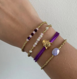  Satin cord bracelets in brown, beige, and green colors. The bracelets feature a simple, minimalist design with metal accents.