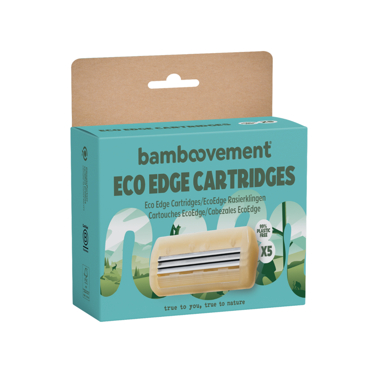 Cartuchos de afeitar EcoEdge | 99% libre de plástico | Unisexo