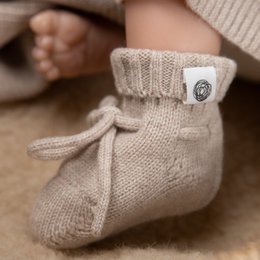 Babysocken aus Wolle / Neugeborenensocken - Merinowolle - Knoblauch