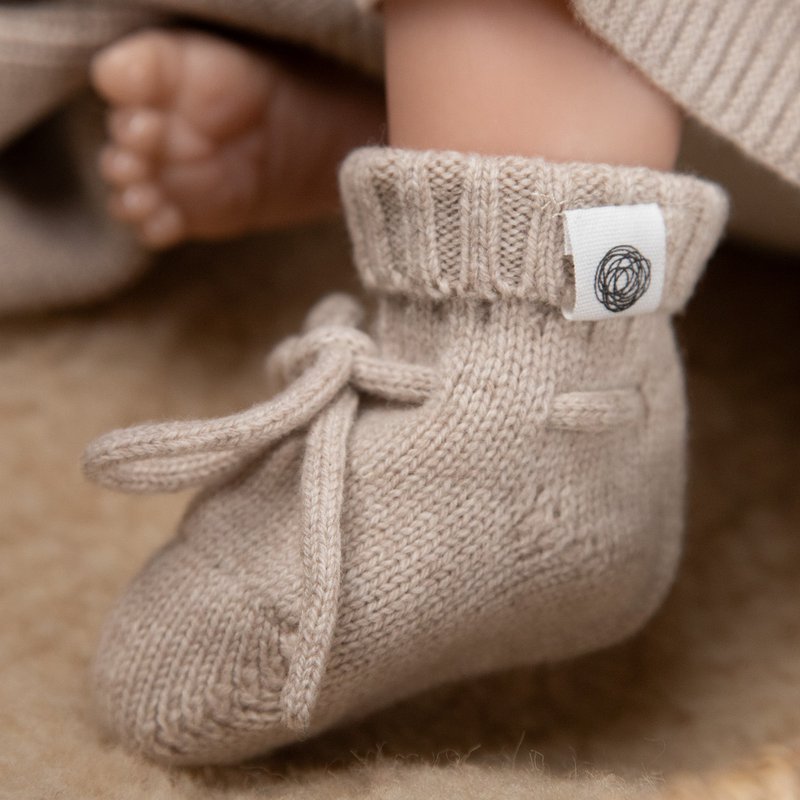 Babysocken aus Wolle / Neugeborenensocken - Merinowolle - Knoblauch