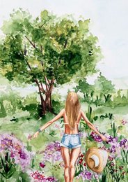 Sustainable card - Field of flowers