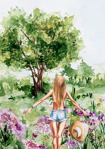 Sustainable card - Field of flowers