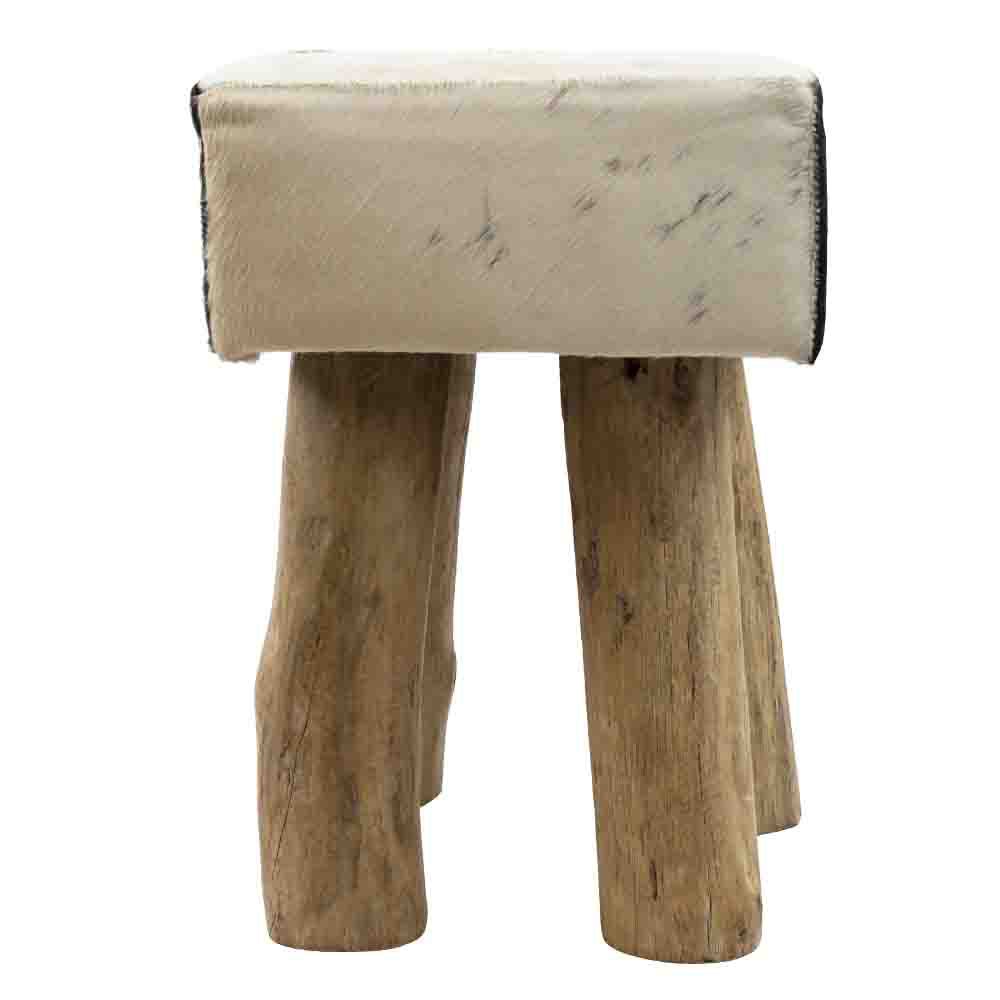 stool cow black square 45cm