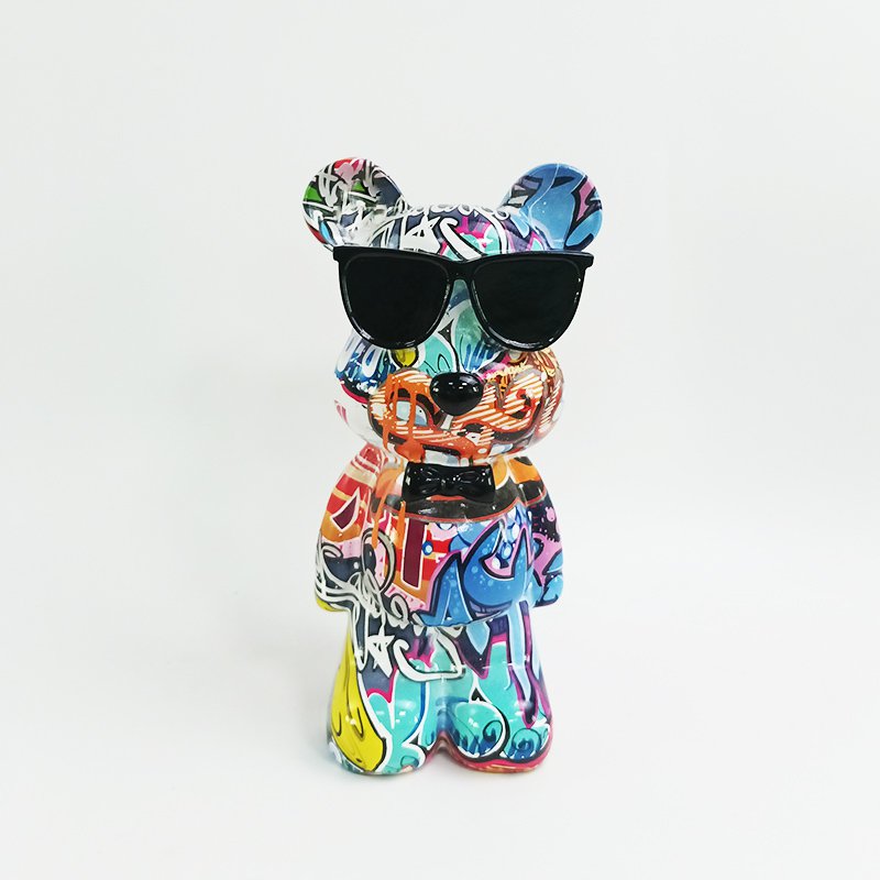 Gafas de oso de poliresina de colores.