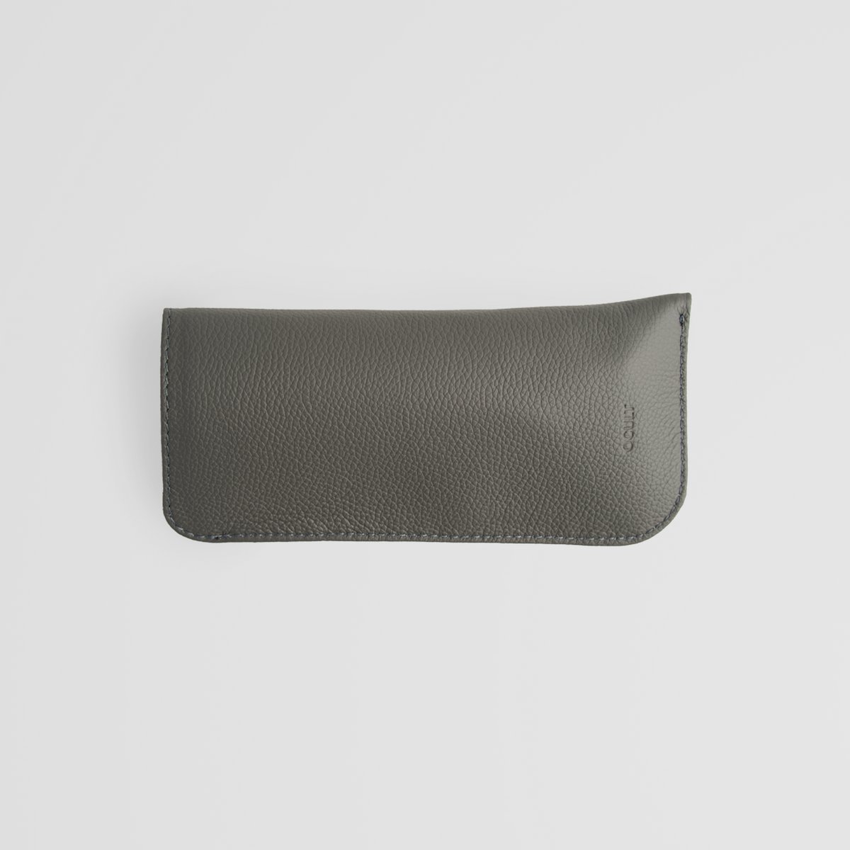 Minimalistisk Grå Læder Eyewear Sleeve