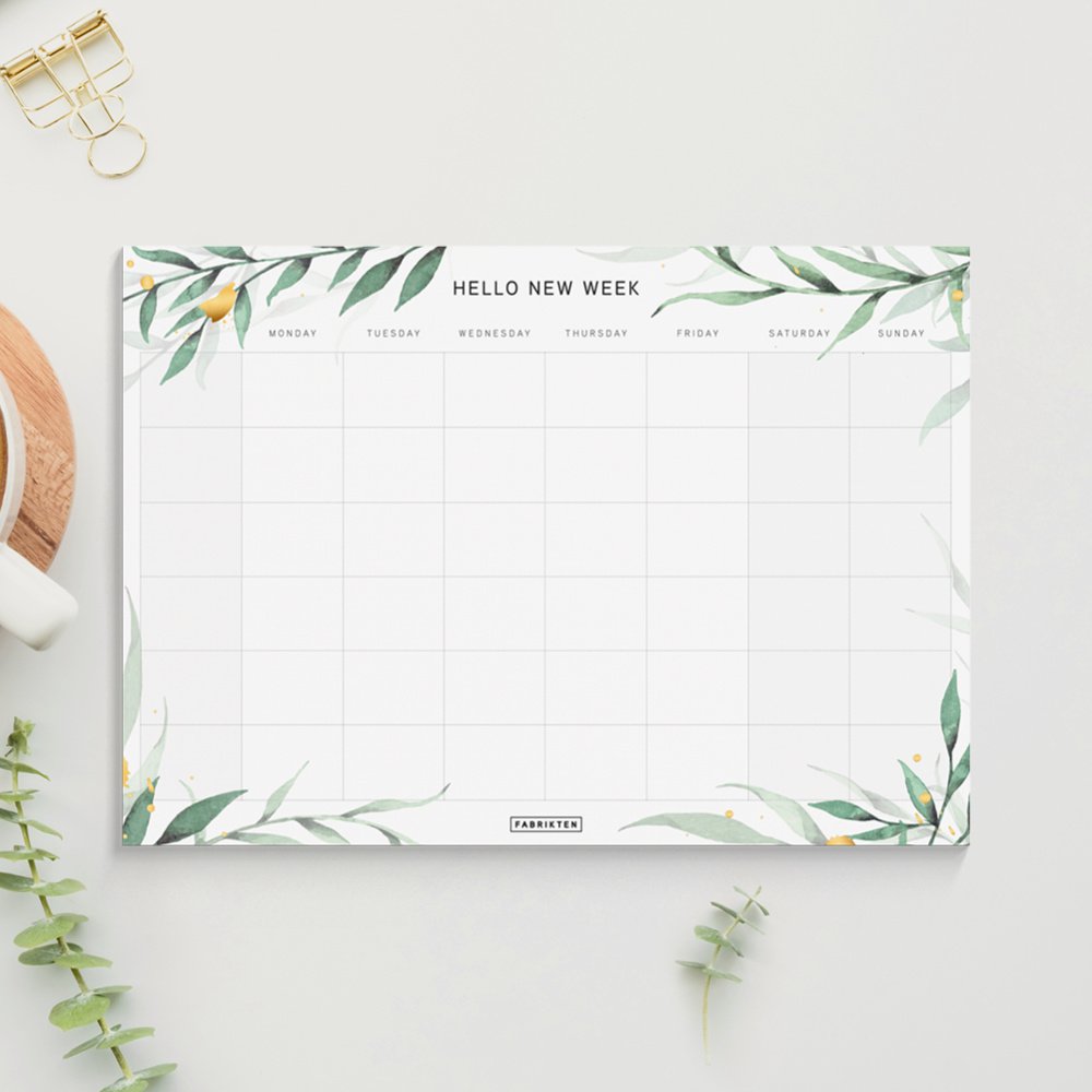 Wochenplaner Botanical Gold A4