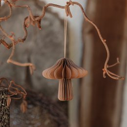 Paper pendant mushroom - brown