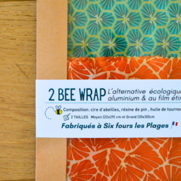 Bee Wrap Emballage réutilisable et zéro déchet 2 tailles duo  M (22*29cm) , L ( 30 cm * 30cm)