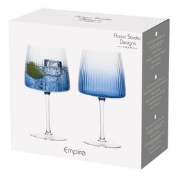 Set of 2 Empire Blue Gin Glasses - Cocktail Glass Set