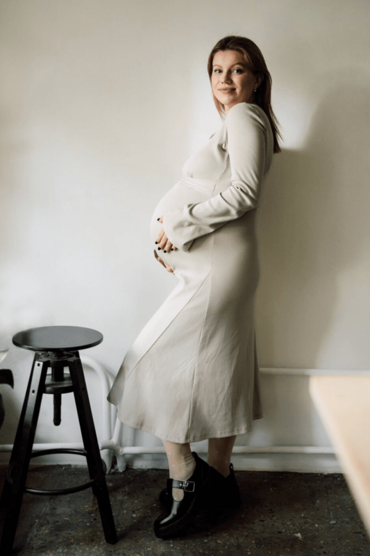 TISU maternity & nursing dress, Cream Beige
