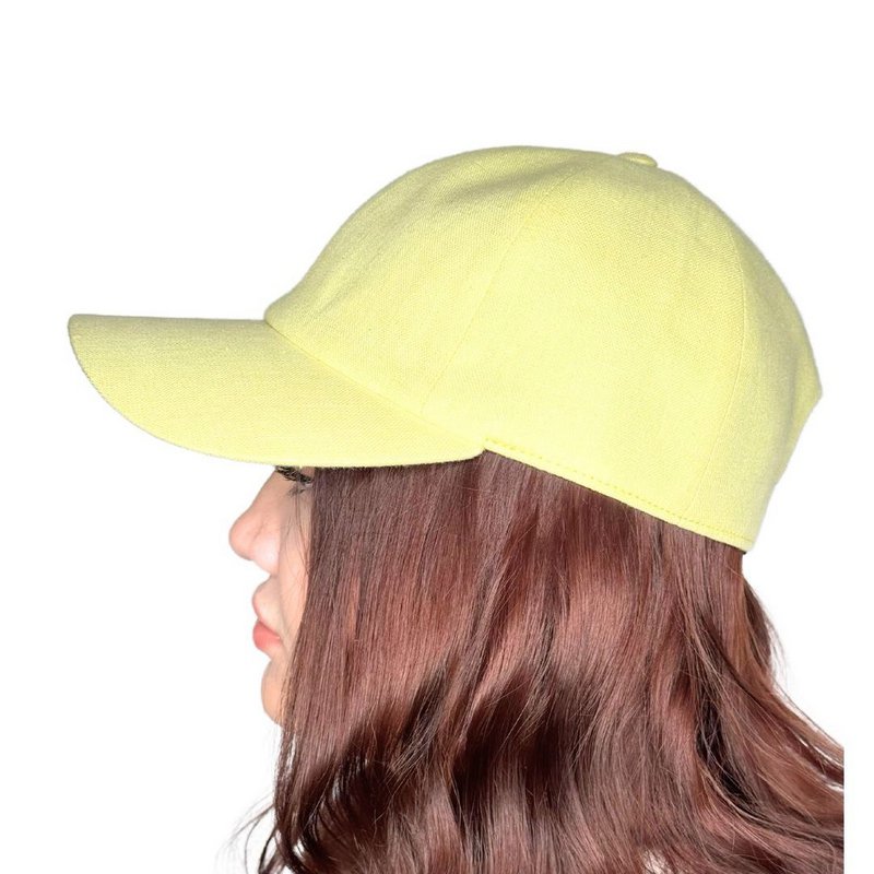 Lysegul linned baseballkasket | Blød minimalistisk kasket | Sommer accent