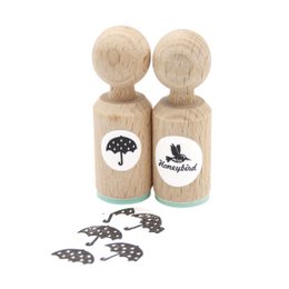 Timbro di legno mini ombrello