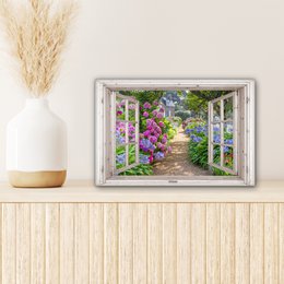 Canvas Maleri - Wall Decoration - Hortensia - View - Flowers - Summer - Purple - Pad