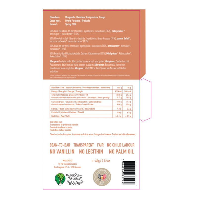 Mungamba Dark Milk 50% - Congo