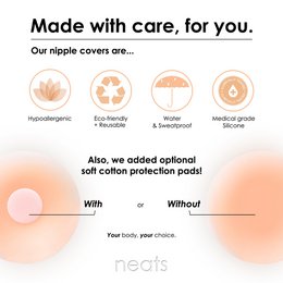 Neats Adhesive Silicone Nipple Covers - 1 pair (Champagne)