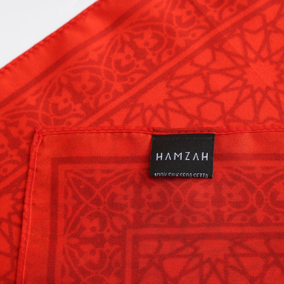Red Square Scarf Dalila v2 - 100% Silk