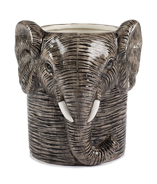 Vase elephant head 18 cm PU 2