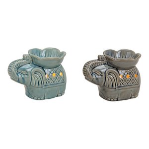 Ceramic elephant fragrance lamp, 2 assorted, W14 x D9 x H11 cm