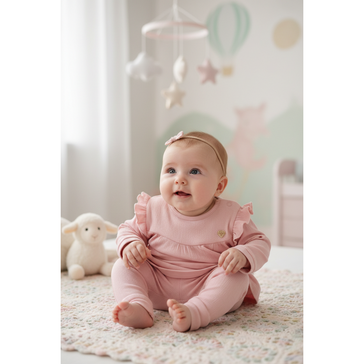 Little Chiq Robe bébé rose tendre