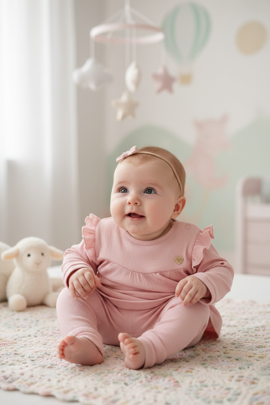 Little Chiq Robe bébé rose tendre