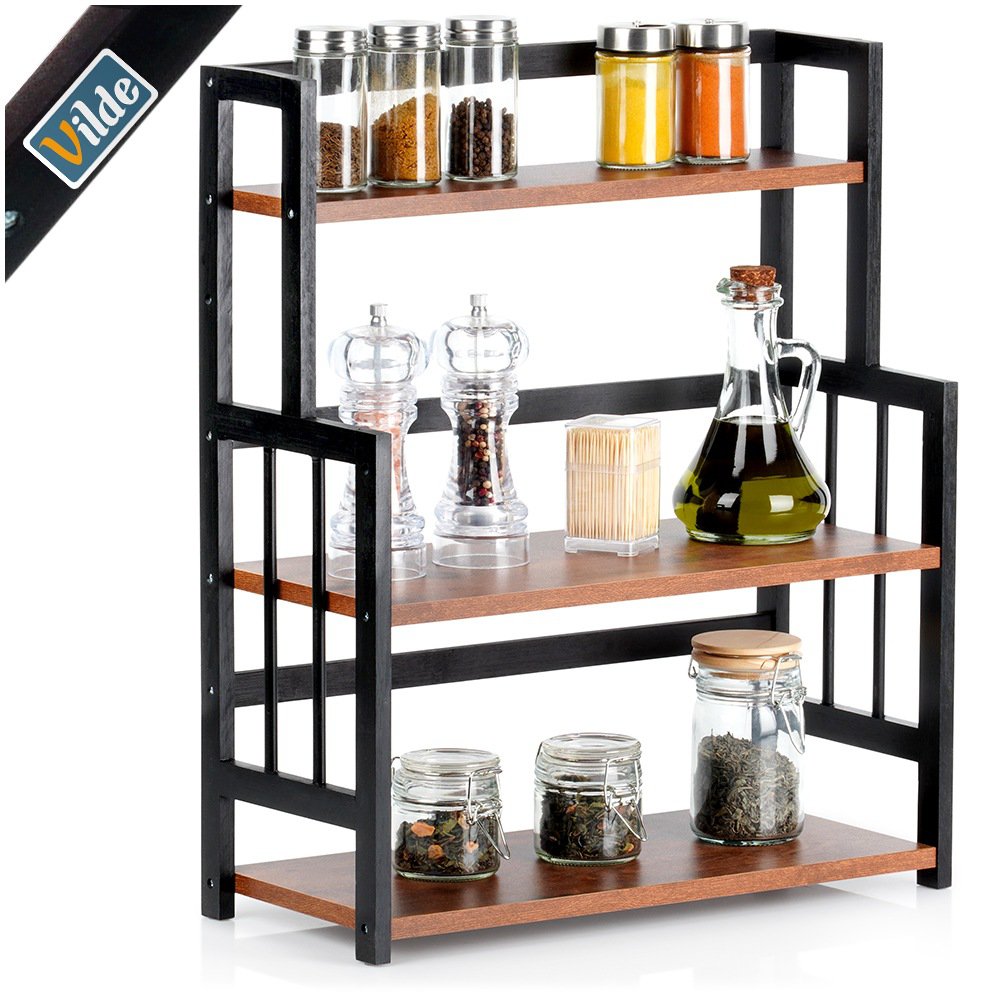 Kitchen Shelf Wooden 3-Level 41.5x18.5x50 cm