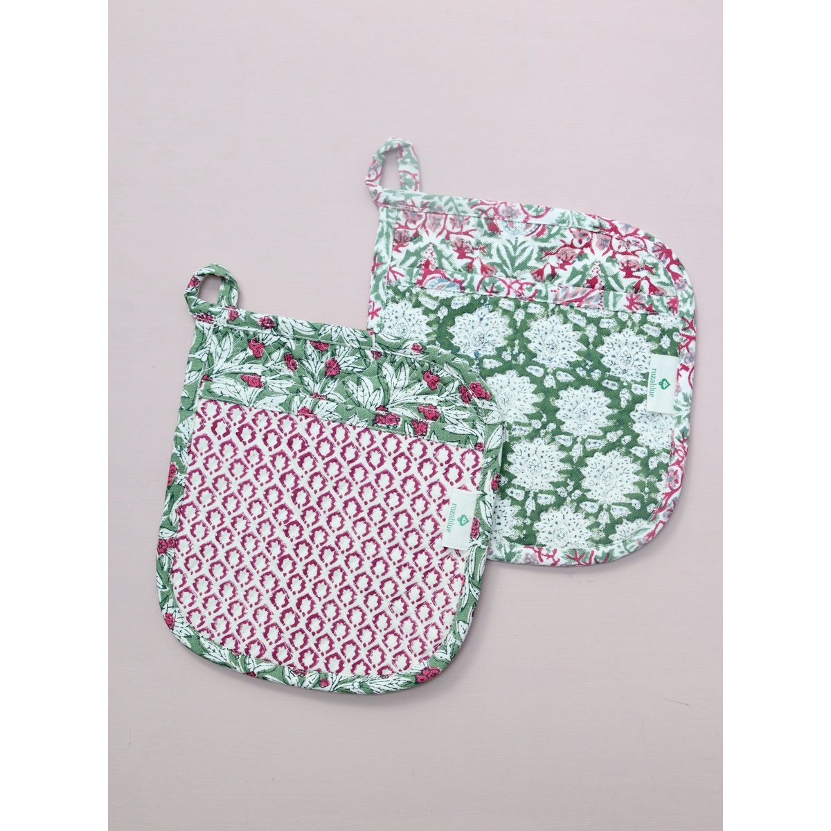 Topflappen | Roza Green 2er-Set