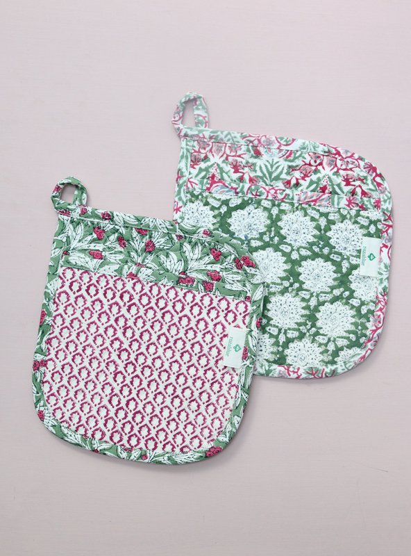 Topflappen | Roza Green 2er-Set