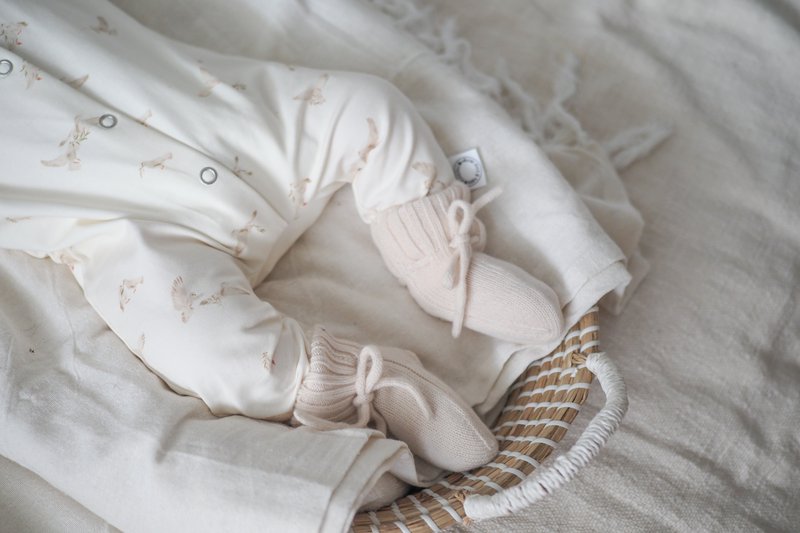 Rosini slippers merino wool - ivory