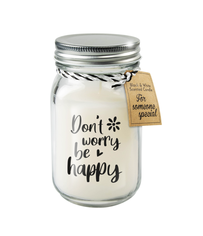 Black & White scented candles - Don't worry be happy