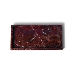 Plateau en marbre avec bord 15x30cm rouge