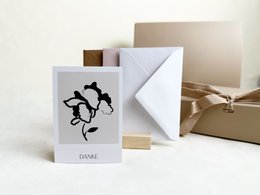 Postcard / mini thank you card with envelope in white, nude, and kraft colors available in packs of 20, 50, 100, and 150 pieces.