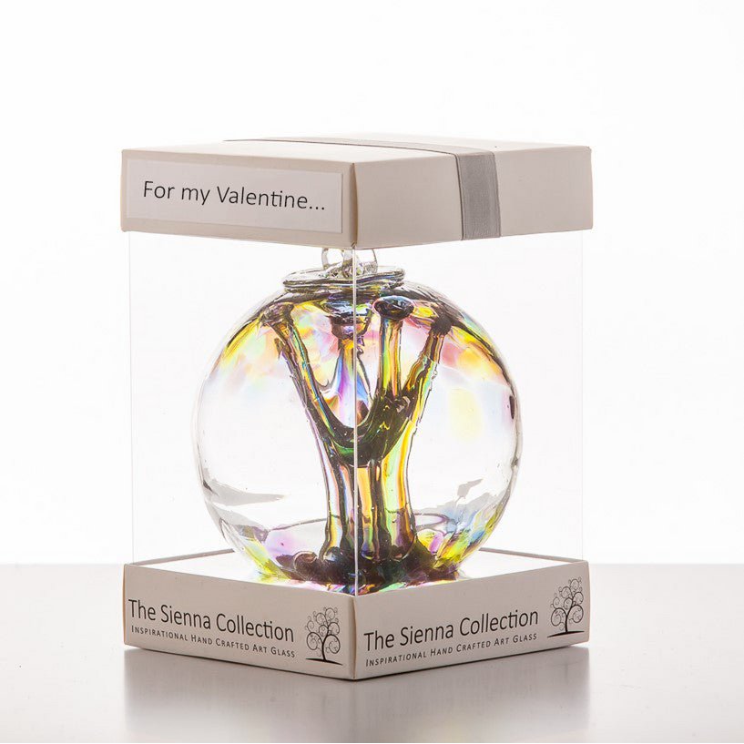 Sfera spirituale da 10 cm, regalo per San Valentino: viola, verde e blu