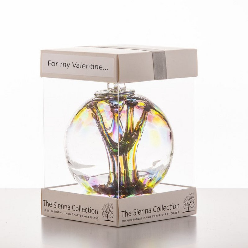 Cadeau Saint Valentin Boule Spirituelle 10 cm - Violet, Vert et Bleu