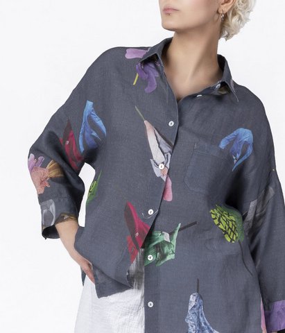 Linnen overhemd Fashionista Grijs