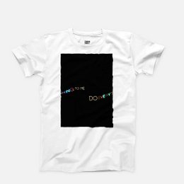 "White t-shirt with 'Do Everything' text and colorful graphic design"
The product is a white t-shirt for kids, featuring a simple graphic design with the text "Do Everything" and a colorful abstract pattern. The t-shirt is available in sizes XS, S, M, L, and XL, making it suitable for a range of ages.