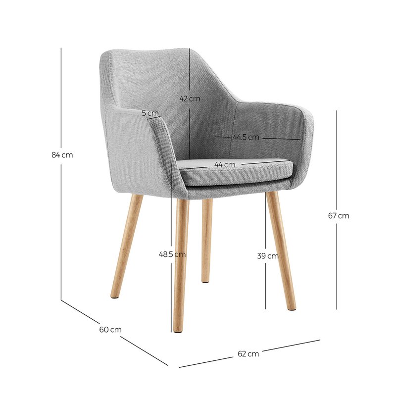 Armchair structural fabric light gray