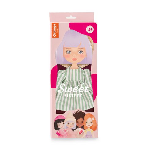 Soft toy, Sweet Sisters - Clothing set: Striped Dress (35cm)