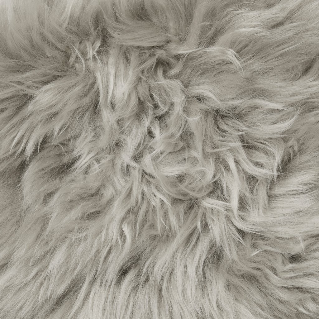 Funda de asiento clásica de piel de oveja_Beige plateado