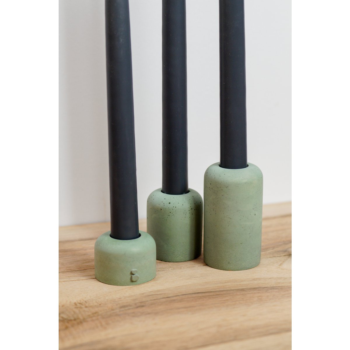 Green candle holders