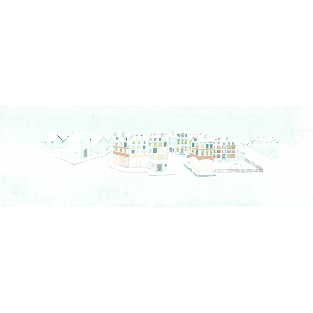 Papier peint un village blanc