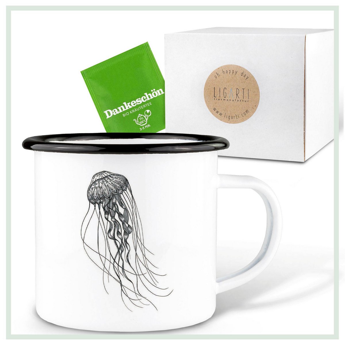 Enamel cup – deep sea jellyfish