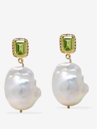 Luccichio Peridot And Baroque Pearl Earrings