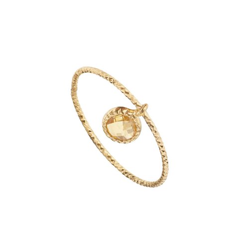 Ring with gold-plated citrine pendant