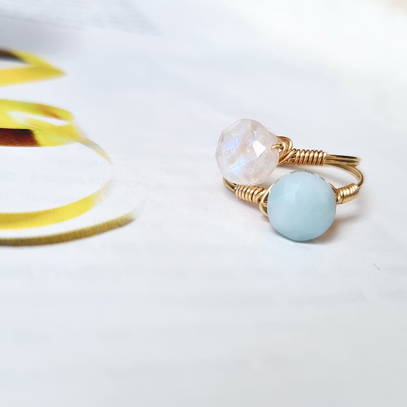 Ring Amazoniet Goud - Balance Story