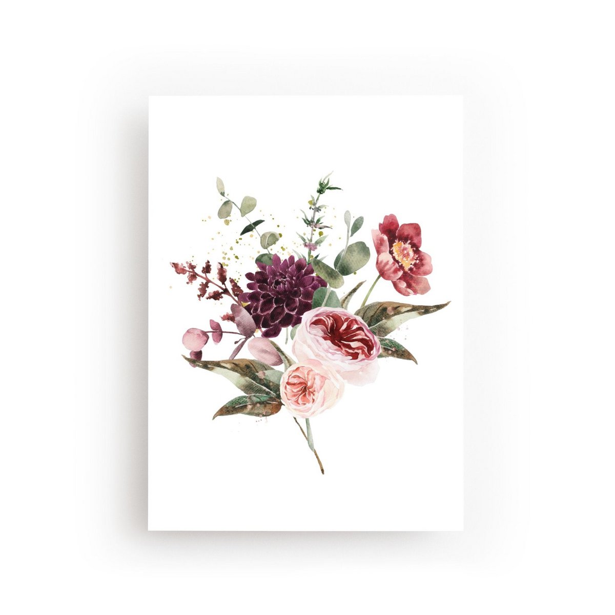 POSTAL FLORES DE COLOR MORADO