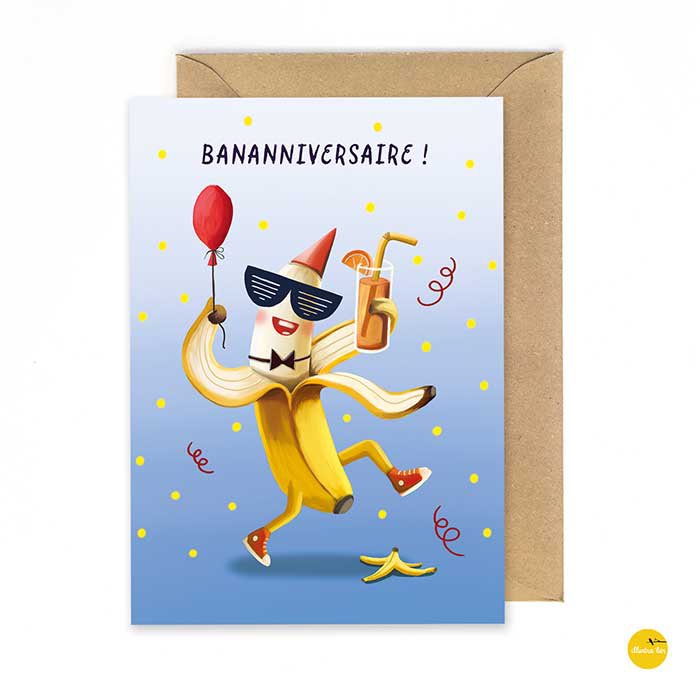 Bananiversario di compleanno del biglietto di auguri (carta piegata)