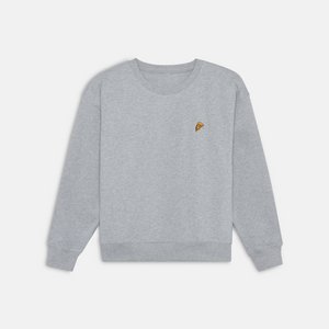 Pizza Ciao Sweatshirt - Organic Grey Women's Sweater, Embroidered