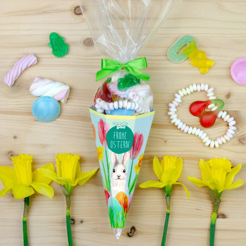 Cono di zucchero Buona Pasqua Mix di caramelle colorate